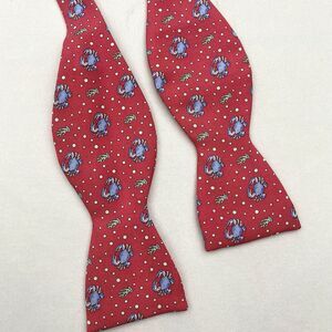 Vineyard Vines Silk Bow Tie Crabs Pink Adjustable Preppy Classic Academia